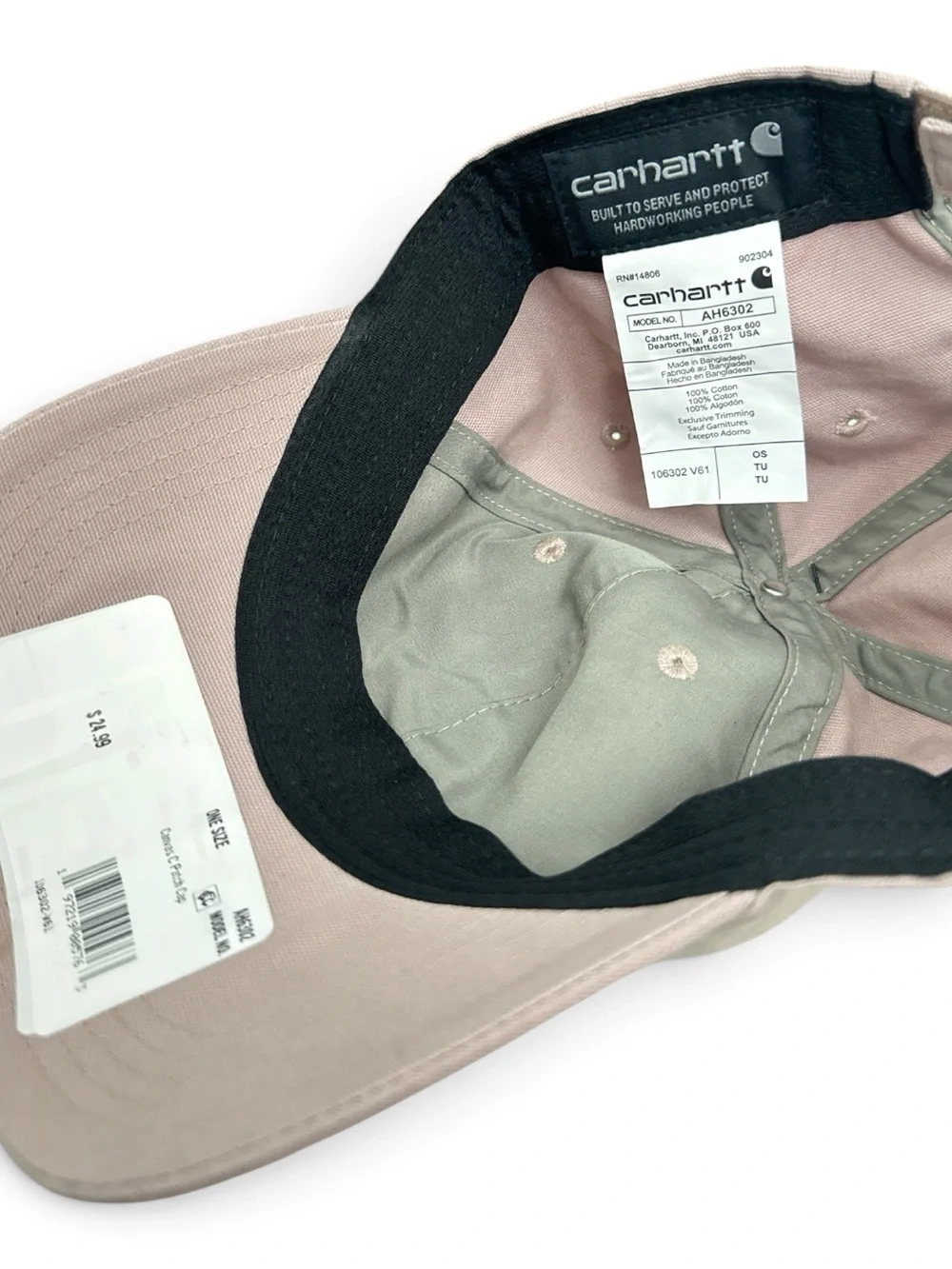 Carhartt Light Pink Kids Baseball Cap with 'C' Patch